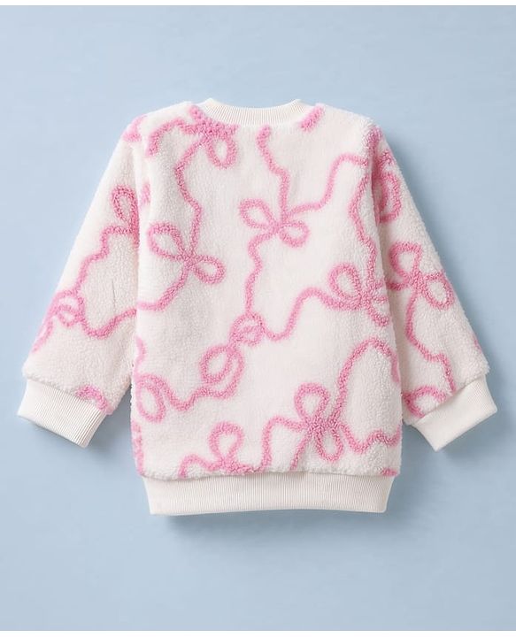 Babyhug Fur Woven Full Length Printed Winter Wear Co-Ords Suit - Pink