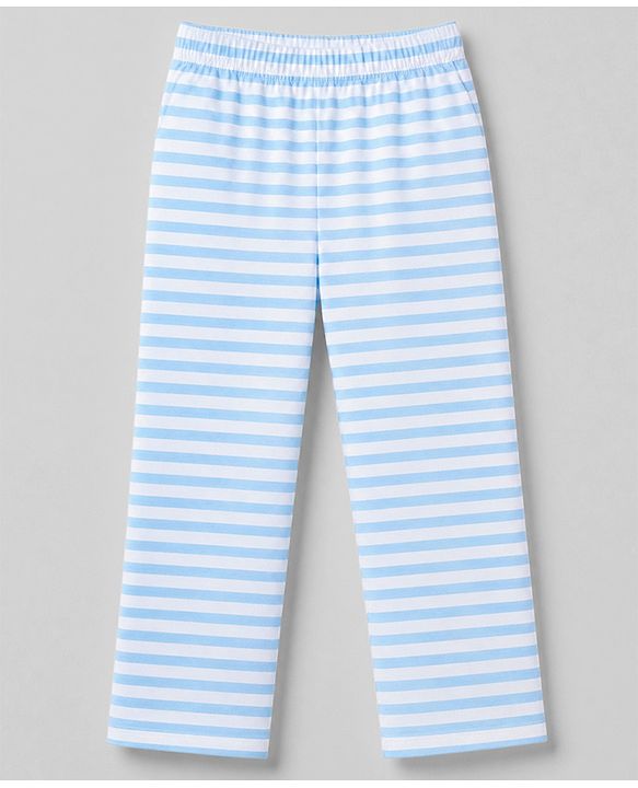 Babyhug 100% Cotton Knit Full Sleeves Striped Co-Ords Shirt & Pyjama Night Suit - Sky Blue