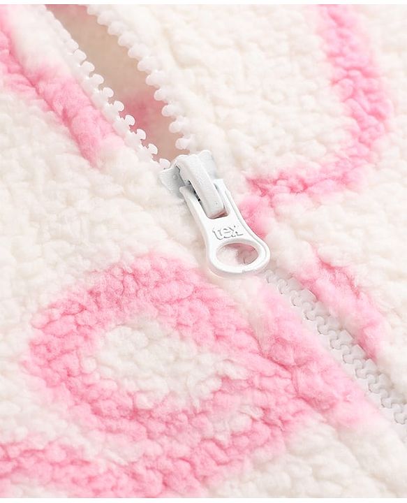 Babyhug Fur Woven Full Sleeves Hooded Winter Wear Romper With Bow Design - Pink