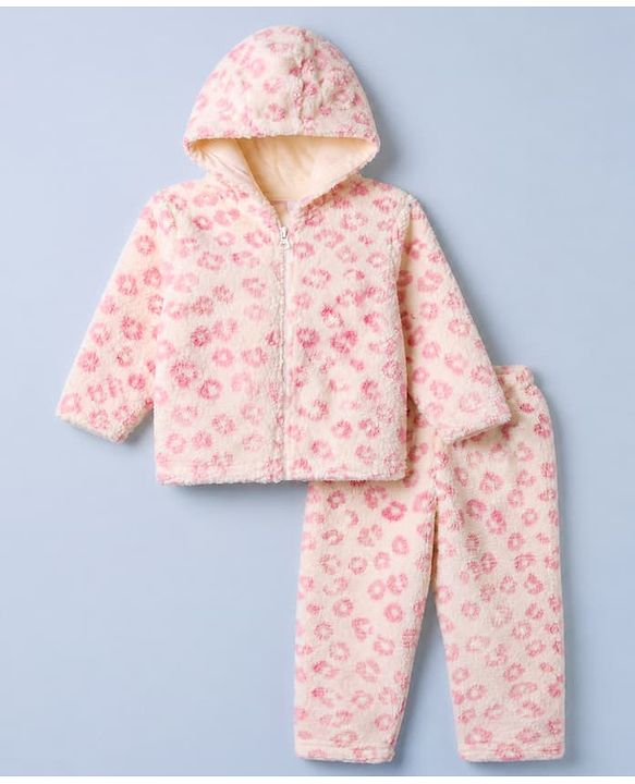 Babyhug Fur Winter Wear Suits Regular Pink/white 18-24m