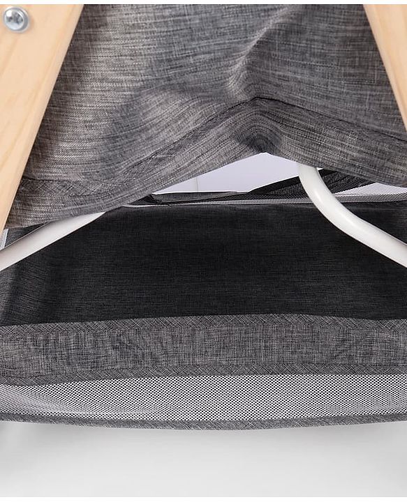Babyhug Foldable Bassinet | Spacious & Comfortable Design| Breathable Mesh Sides for Ventellation | Sturdy & Stable Frame| Baby-Friendly Sleeping Space | Wheels with Lock - Grey