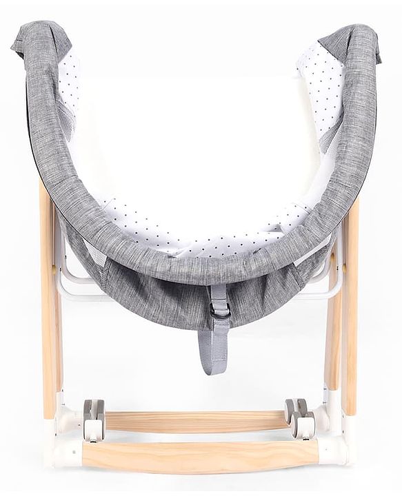 Babyhug Foldable Bassinet | Spacious & Comfortable Design| Breathable Mesh Sides for Ventellation | Sturdy & Stable Frame| Baby-Friendly Sleeping Space | Wheels with Lock - Grey