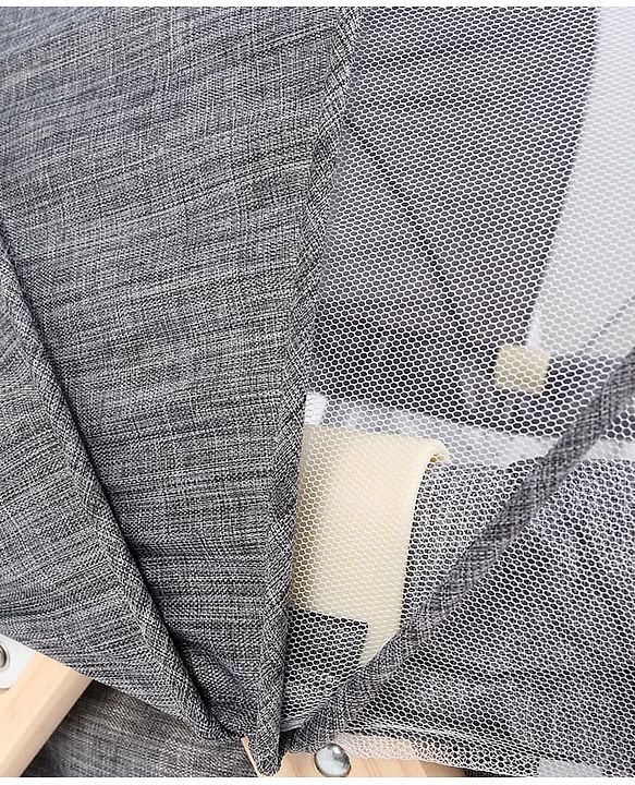 Babyhug Foldable Bassinet | Spacious & Comfortable Design| Breathable Mesh Sides for Ventellation | Sturdy & Stable Frame| Baby-Friendly Sleeping Space | Wheels with Lock - Grey