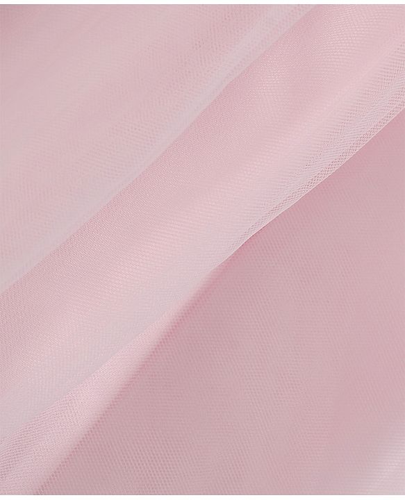 Babyhug Mesh Woven Full Sleeves Fit & Flare Embroidered Party Dress With Cap - Light Pink