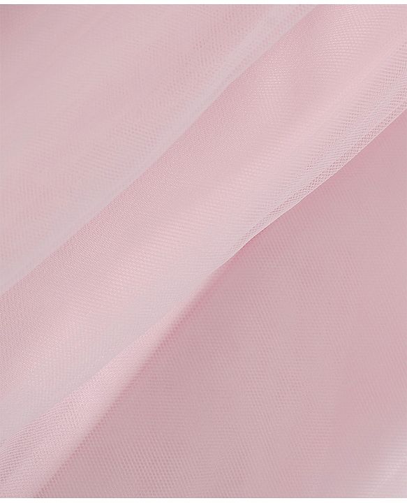 Babyhug Mesh Woven Full Sleeves Fit & Flare Embroidered Party Dress With Cap - Light Pink