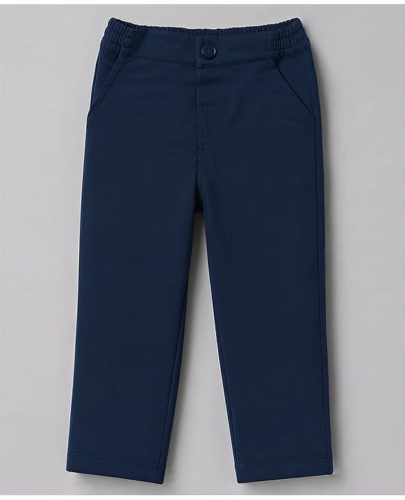 Babyhug Knit Full Sleeves 3 Piece Party Suit - Navy Blue