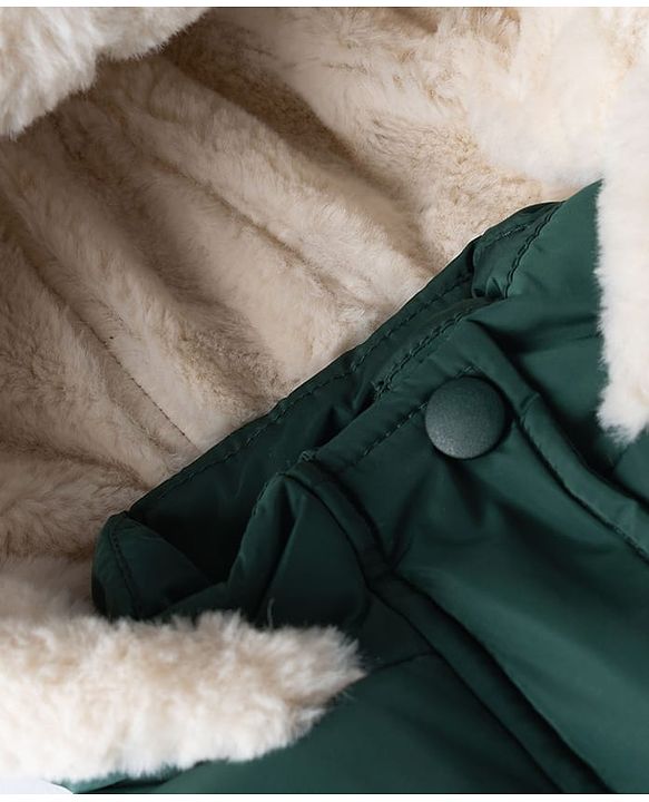 Babyhug Woven Full Sleeves Padded/Quilted Winter Jacket - Green