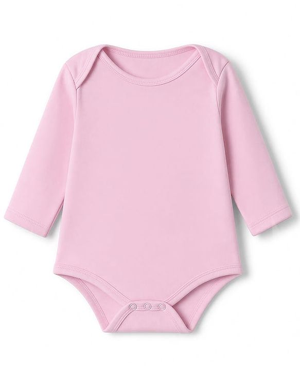 Babyhug 100% Cotton Interlock Knit Full Sleeves Solid Onesies Pack of 5 - Pink, Purple & Beige