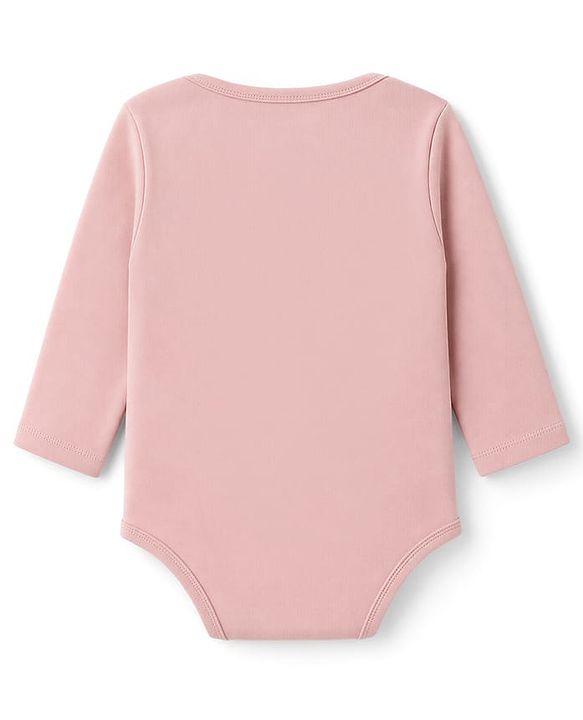 Babyhug 100% Cotton Interlock Knit Full Sleeves Solid Onesies Pack of 5 - Pink, Purple & Beige