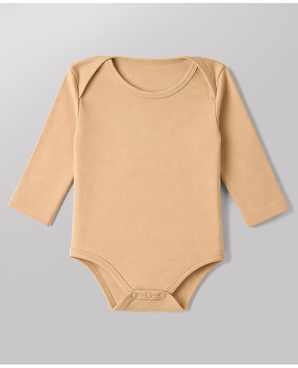 Babyhug 100% Cotton Knit Full Sleeves Solid Onesies Pack Of 5 - Light Green White & Orange