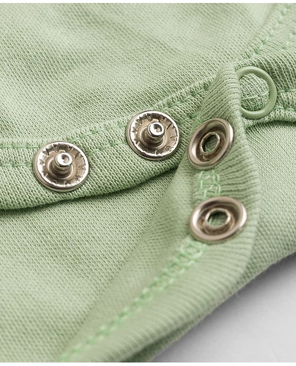 Babyhug 100% Cotton Knit Full Sleeves Solid Onesies Pack Of 5 - Light Green White & Orange