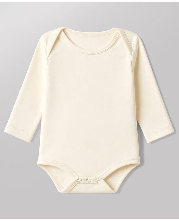 Babyhug 100% Cotton Knit Full Sleeves Solid Onesies Pack Of 5 - Light Green White & Orange