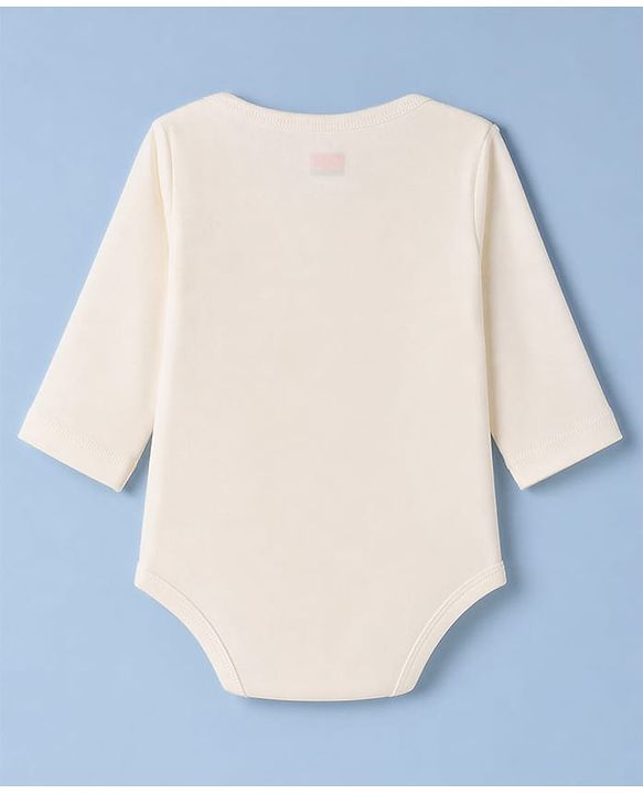 Babyhug 100% Cotton Interlock Knit Full Sleeves Onesies Pack of 3 - White, Pink & Peach