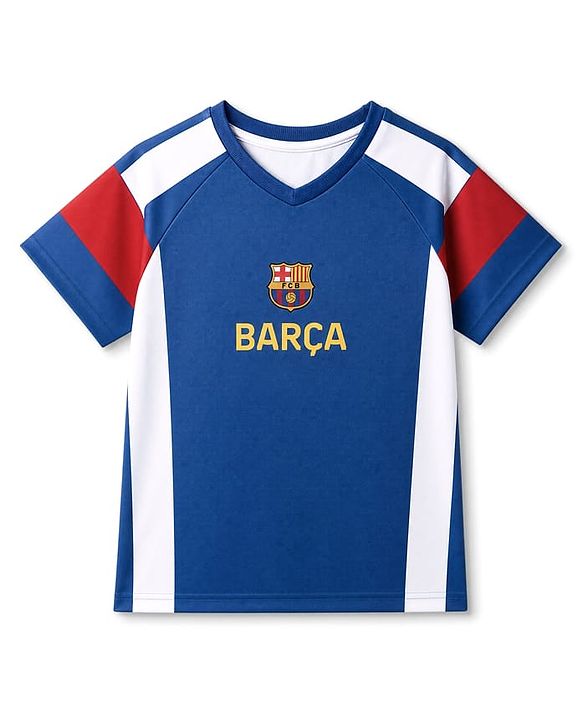 Pine Active Knit Half Sleeves Football T-Shirt With Text Print - Blue