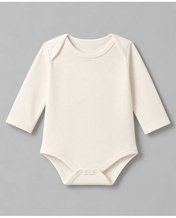 Babyhug 100% Cotton Interlock Knit Full Sleeves Onesies Pack of 3 - White, Green & Navy Blue