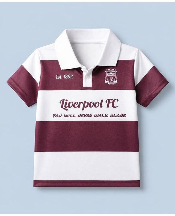 Pine Active Knit Half Sleeves Football Tee With Text Print - Maroon & White
