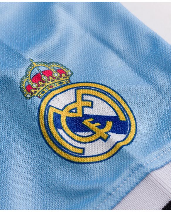 Pine Active Knit Half Sleeves Realmadrid Text Print Football T-Shirt - Light Blue