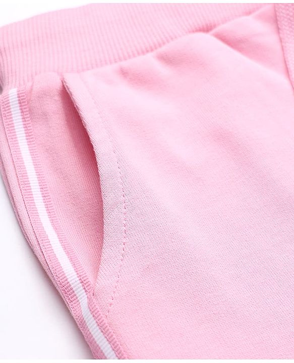 Babyhug Cotton Looper Knit Jogger Fit Lounge Pant with Cherries Embroidery in Pink