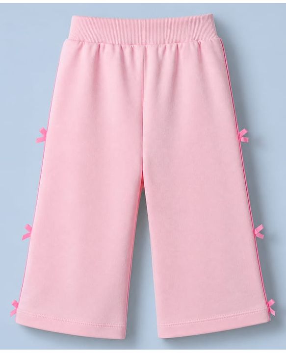Babyhug Disney 100% Cotton Terry Knit Full Sleeves Sweatshirt and Joggers Set with Marie Graphic & Bow Applique in Pink