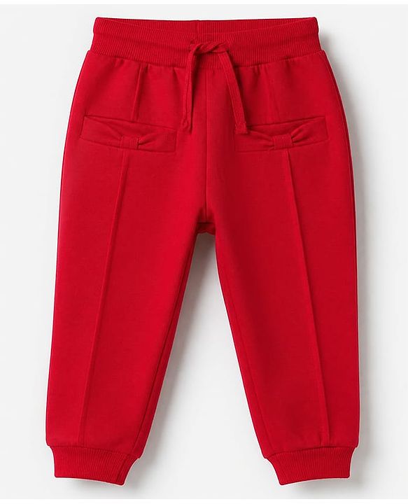 Babyhug Cotton Looper Knit Lounge Pant - Red