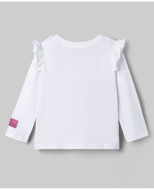 Babyhug Disney Single Jersey Knit T-Shirt with Full Sleeves and Simba Print - White