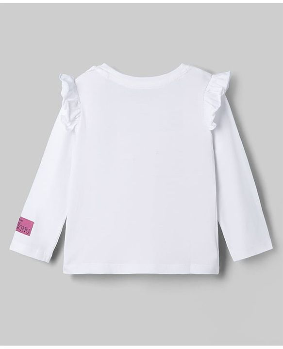 Babyhug Disney Single Jersey Knit T-Shirt with Full Sleeves and Simba Print - White