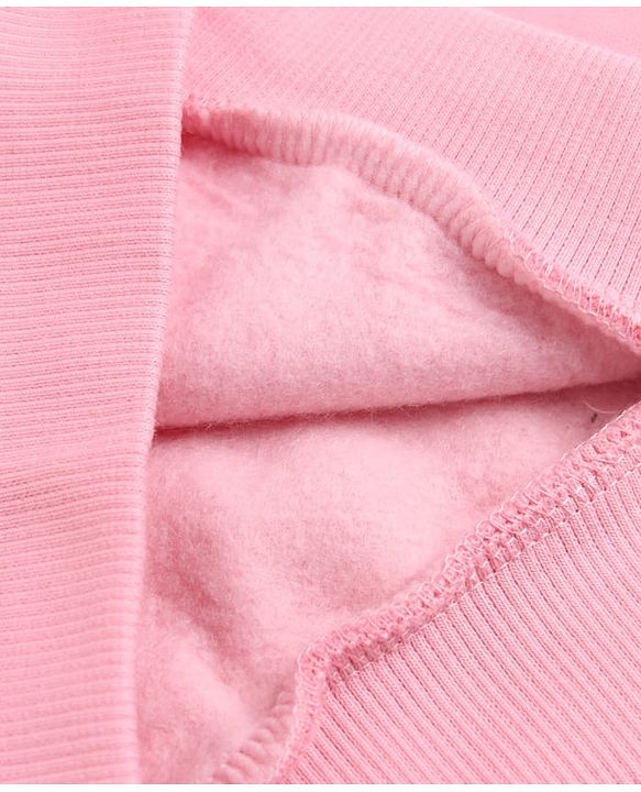 Babyhug Heavy Gauge Fleece Knit Full Sleeves Sweatshirt With Penguin Print - Baby Pink