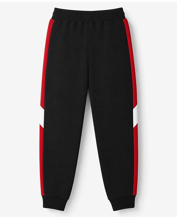 Pine Kids Cotton Knit Full Length Solid Lounge Pant - Black