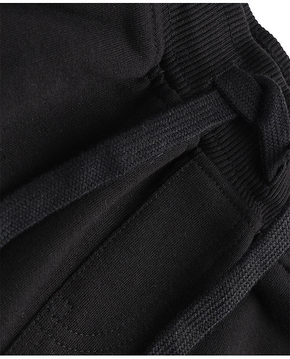 Pine Kids Cotton Knit Full Length Solid Lounge Pant - Black