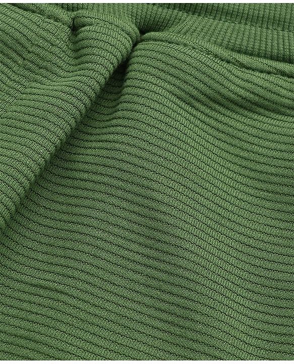 Pine Kids Cotton Knit Solid Full Length Lounge Pant in Olive Green
