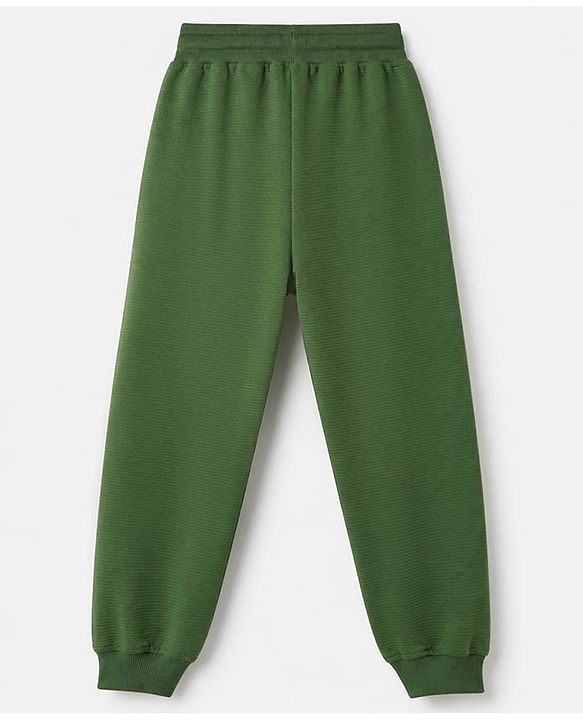 Pine Kids Cotton Knit Solid Full Length Lounge Pant in Olive Green