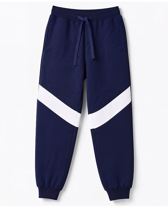 Pine Kids Knit Full Length Striped Printed Lounge & Track Pant - Blue