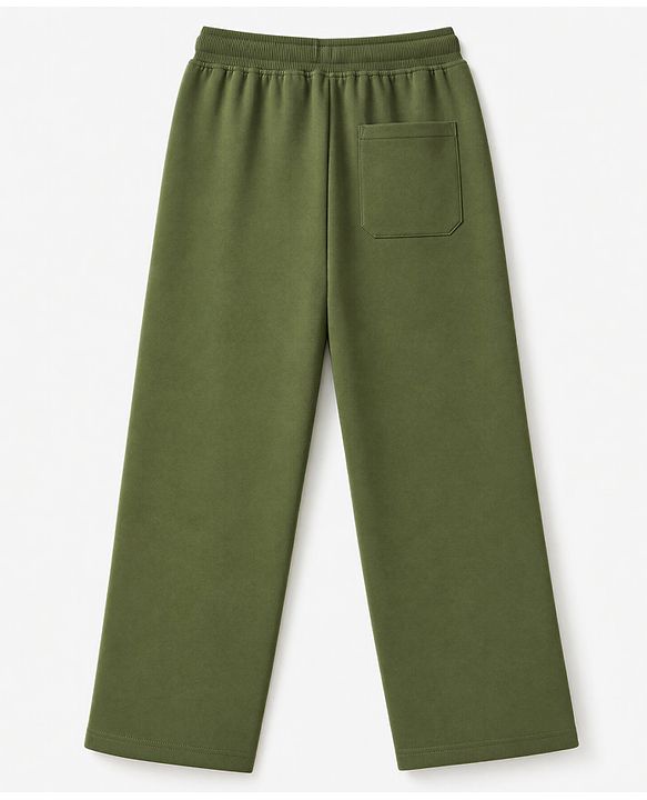 Pine Kids Knit Full Length Solid Lounge Pant - Olive Green
