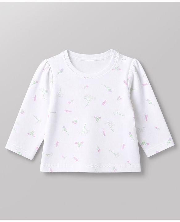 Babyhug 100% Cotton Knit Full Sleeves T-Shirts with Polka Dots, Floral & Animal Print - Purple White & Pink