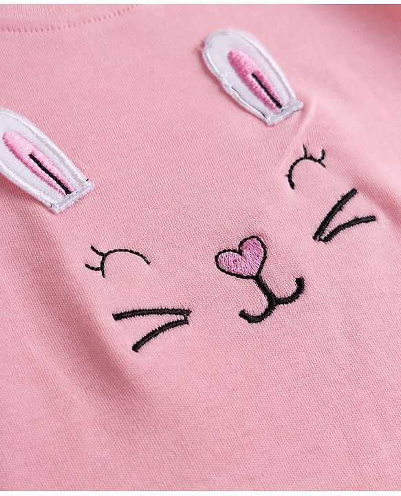 Babyhug 100% Cotton Knit Full Sleeves T-Shirts with Polka Dots, Floral & Animal Print - Purple White & Pink