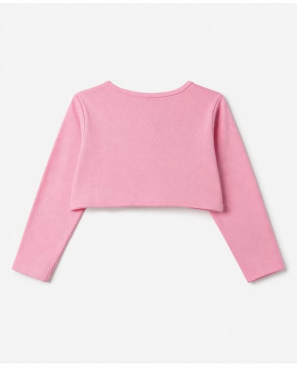 Babyhug Single Jersey Knit Full Sleeves Frock and Bloomer with Floral Print - Pink