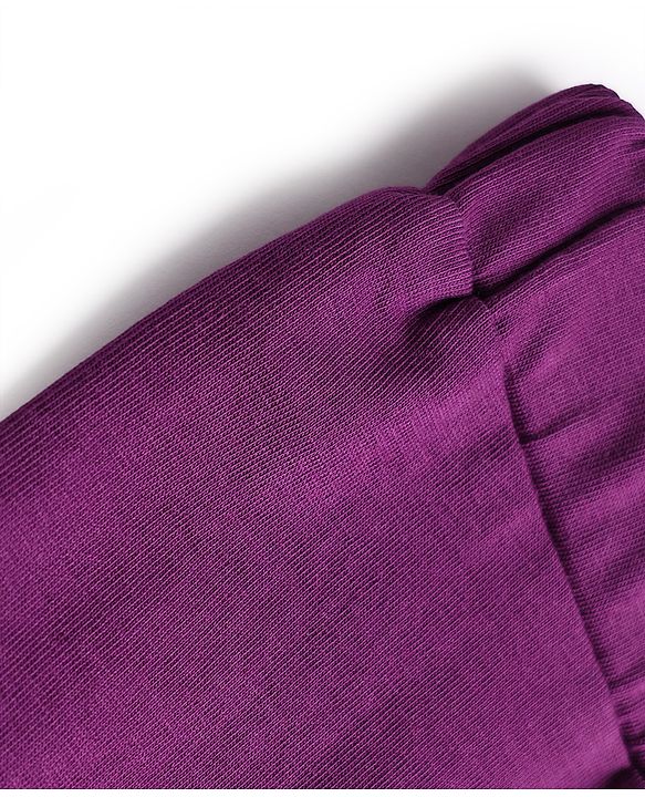 Pine Kids Cotton Lycra Knit Full Length Solid Leggings - Purple