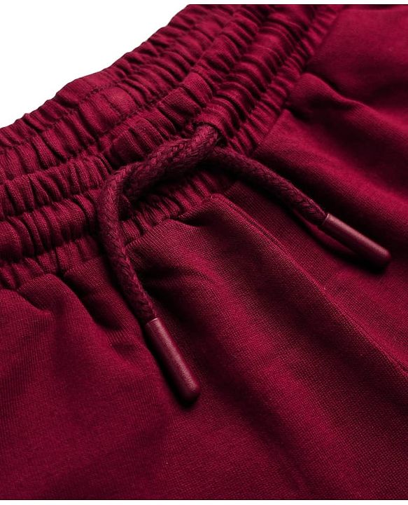 Pine Kids 100% Cotton Looper Knit Solid Shorts - Burgundy
