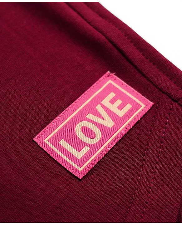 Pine Kids 100% Cotton Looper Knit Solid Shorts - Burgundy