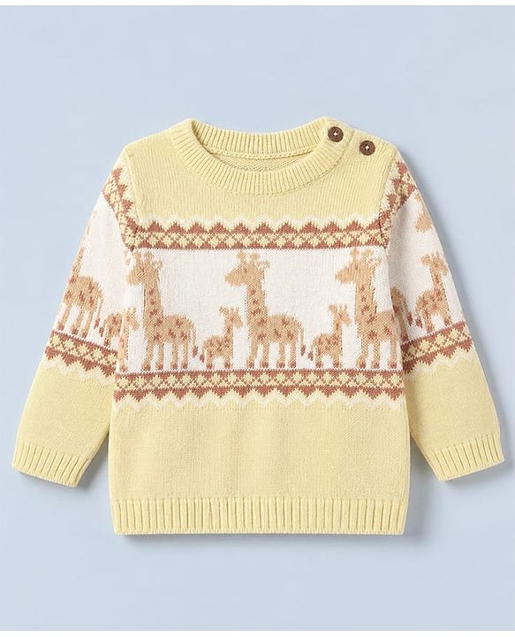 Babyhug Natural Knit SWEATER SET Regular YELLOW 0-3m