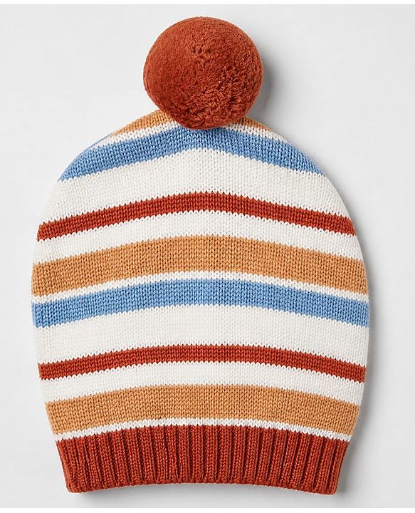 Babyhug Cotton Knit Full Sleeves Sweater Pants and Cap with Bear Design in Sky Blue & Light Brown