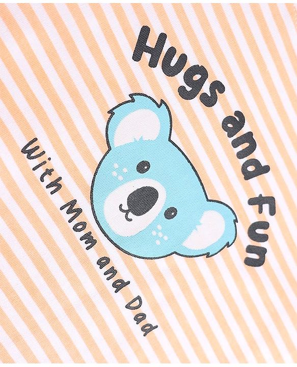 Babyhug 100% Cotton Interlock Knit Full Sleeves T-Shirts with Fox, Monkey & Koala Print in Sky Blue, Light Pink & Offwhite