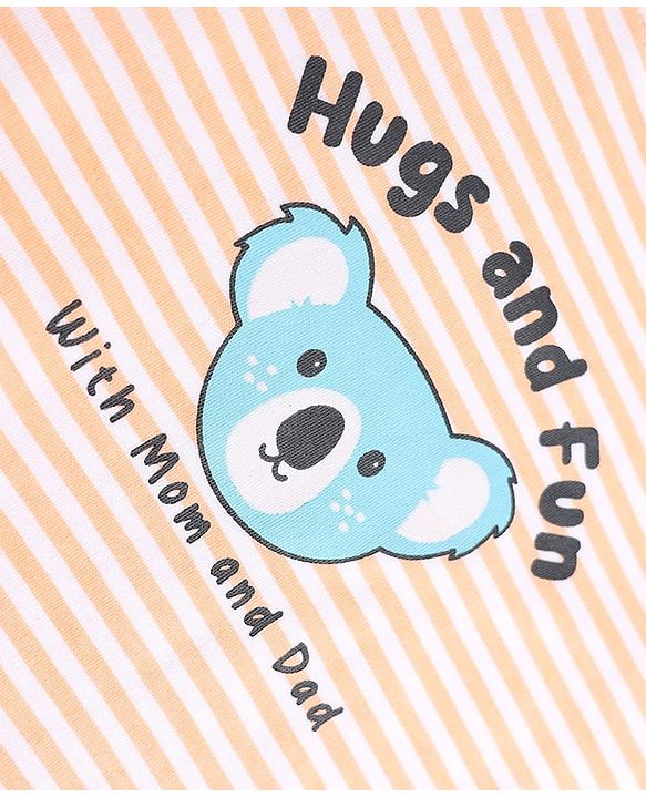 Babyhug 100% Cotton Interlock Knit Full Sleeves T-Shirts with Fox, Monkey & Koala Print in Sky Blue, Light Pink & Offwhite