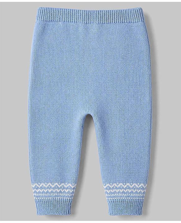 Babyhug Cotton Knit Full Sleeves Sweater Sets with Polar Bear Design and Cap - Blue