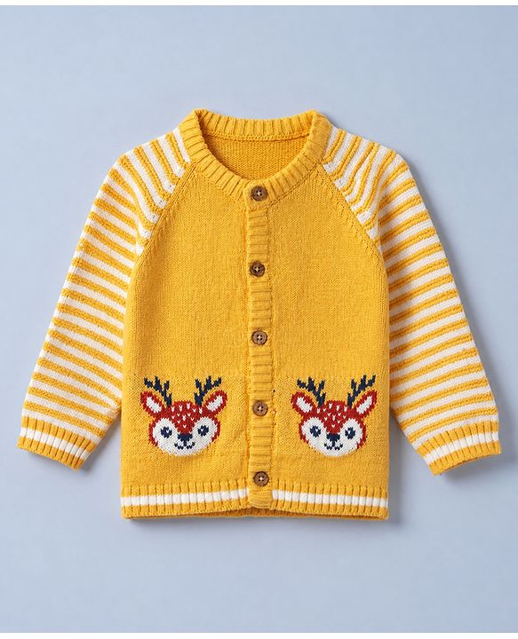 Babyhug Natural Knit SWEATER SET Regular yellow 3-6m