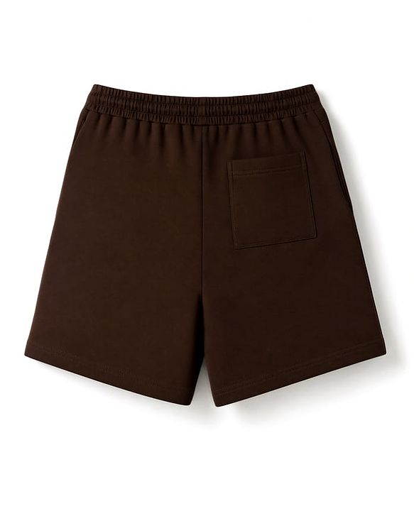 Pine Kids 100% Cotton Looper Knit Solid Shorts With Tape Detailing - Brown