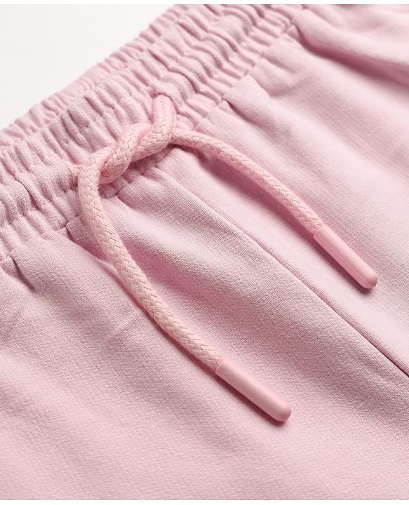 Pine Kids 100% Cotton Looper Knit Solid Shorts With Side Pockets - Light Pink