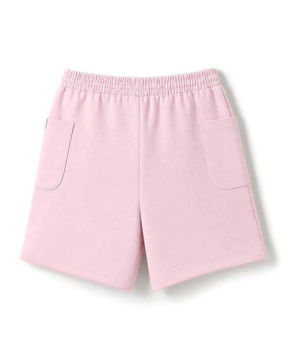 Pine Kids 100% Cotton Looper Knit Solid Shorts With Side Pockets - Light Pink