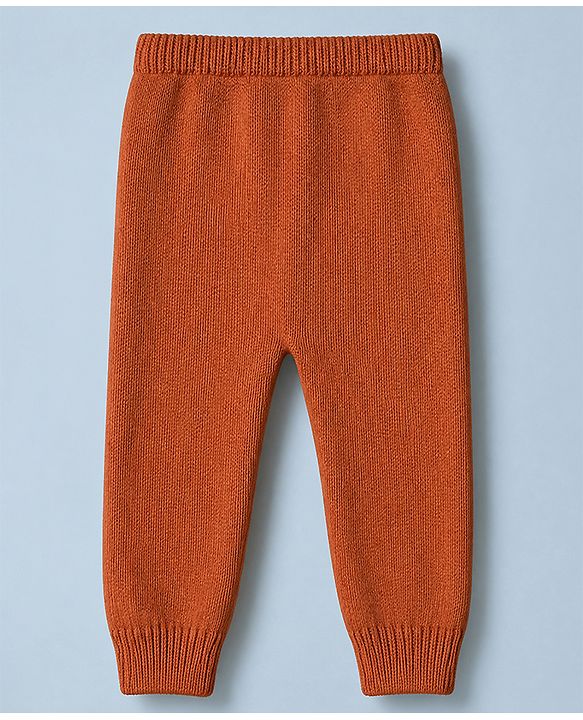 Babyhug Cotton Knit Full Sleeves Sweater and Pant Set with Cap and Dog Patch - White