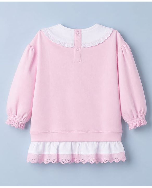 Babyhug 100% Cotton Single Jersey Knit Full Sleeves Top & Leggings Set With Text Print - Pink